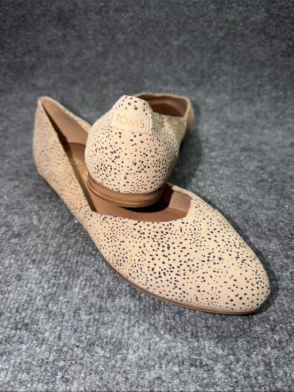Toms Beige Speckled Pointed-Toe Flats